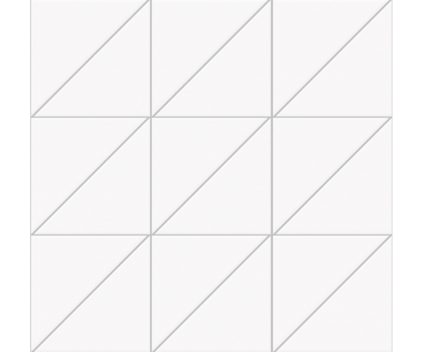 Luxusní mozaika Vogue System Triangoli Interni Ghiaccio 10x10x14 Rett. (30x30) - bílá