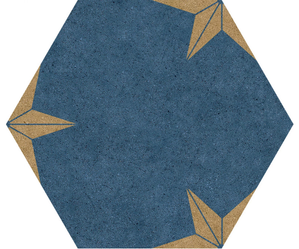 Retro dlažba Codicer Stella Gold Hex 22x25