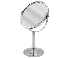 Ridder Helene Kosmetické Zrcátko Na Postavení, Oboustranné, ø 170mm, S Kamínky, Chrom