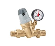 Tlakový Redukční Ventil 1" šikmý, S Manometrem, 1-6bar, 60°c