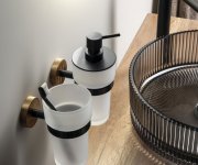 Sapho Larissa Dávkovač Mýdla 250ml, Mléčné Sklo, černá/měď Mat