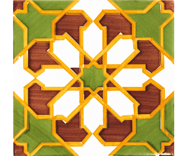 Vzorovaný dekor Aleluia Ceramicas Moorish Meknes 14x14