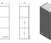 Aqualine Zoja/keramia Fresh Horní Skříňka 35x76x23cm, Dub Platin