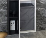 Sapho Prádelní Koš Do Skříně 310x570x230mm, Suchý Zip, šedá