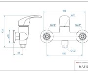 Sprchová Stěnová Baterie Bez Příslušenství, Rozteč 150 Mm, Klik-klak - Chrom - Mars MA3130