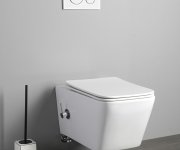 Sapho Porto Cleanwash Závěsná Wc Mísa Rimless, Integrovaná Baterie A Bidet. Sprška, 36x52cm, Bílá
