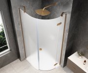 Polysan Globe Copper Matt čtvrtkruhový Sprchový Kout 900x1000mm, Matné Sklo, Pravé