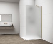 Polysan Esca Gold Matt Jednodílná Sprchová Zástěna K Instalaci Ke Stěně, Matné Sklo, 900 Mm