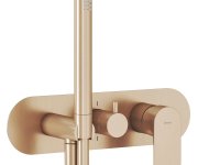 Podomítková baterie Eleganta EL 065, s přepínačem, se setem, pro R-box - EL 065.60RGB.O2.RB07D.+S Podomítková baterie 2-cestná bez tělesa, se sprchovým setem, růžové zlato kartáčované X070374