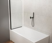 Aqualine Vilma Vanová Zástěna 600x1400mm, černá, čiré Sklo