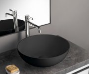 Polysan Banera Round Umyvadlo Na Desku, Litý Mramor, Průměr 39cm, Antracit Mat