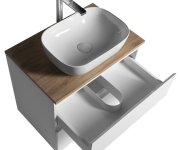 Aqualine Altair Skříňka S Deskou 68 Cm, Bílá/dub Emporio