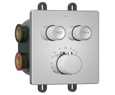 Sapho Smart Select Podomítková Sprchová Termostatická Baterie, Box, 2 Výstupy, Chrom