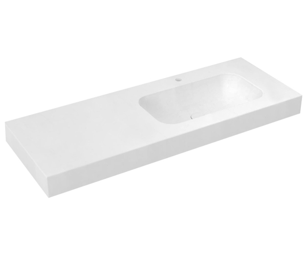 Sapho Emico Umyvadlo, Rockstone, 150x50cm, Límec L, Pravé, Bílá Mat