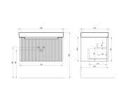 Sapho Nelio Strip Umyvadlová Skříňka 76,5x44x49cm, 1x Zásuvka, Agila