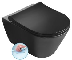 Sapho Avva Závěsná Wc Mísa, Rimless, 35,5x53cm, černá Mat
