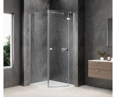 Polysan Globe Chrome čtvrtkruhový Sprchový Kout 800x1000mm, čiré Sklo, Pravé