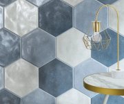 Dlažba jako beton CIR Materia Prima North Pole Esagona 24x27,7 - modrá