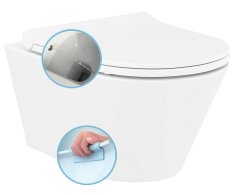 Sapho Avva Cleanwash Závěsná Wc Mísa, S Bidetovou Sprškou, Rimless, 35,5x53cm, Bílá