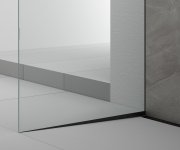 Polysan Architex Sada Pro Uchycení Skla Podlaha-stěna Se Spádovou Lištou, 1615x2105mm, Levá, černá Mat