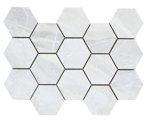 Dlažba jako mramor Cifre Luxury Hexagon Ample White 32,5x22,5 Luc. - bílá