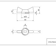Náhradní Motýl Pro 1/2" A 3/4" Ventily STA1020 - červený STA+PAKA-8