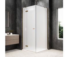 Polysan Globe Gold Matt čtvercový Sprchový Kout 900x900mm, Matné Sklo, Levé