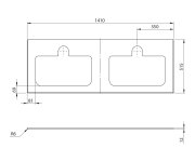 Sapho Brahea Deska Rockstone Se 2 Otvory 141x51,5cm (70+70cm), Bílá Mat