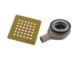 Polysan Flexia Vaničkový Sifon, Průměr 90mm, Dn40, Krytka Zlato Mat
