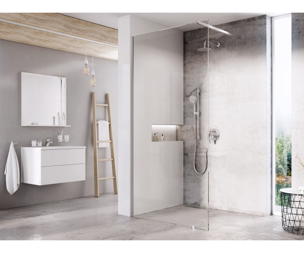 Sprchový kout Walk-In model Wall - Walk-In Wall Set 100, lesk+transparent