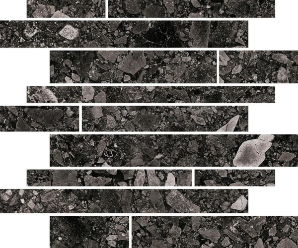 Mozaika jako terrazzo Mirage NORR Svart RR03 Portnoy 30x30 Nat. - antracitová