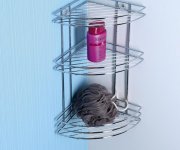 Aqualine Chrom Line Drátěná Rohová Polička Trojitá, Chrom