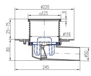 381b-pv Boční D50, Univerzální S Přírubou, Nerezová Mřížka 122x122mm 04880-PVBU50PR
