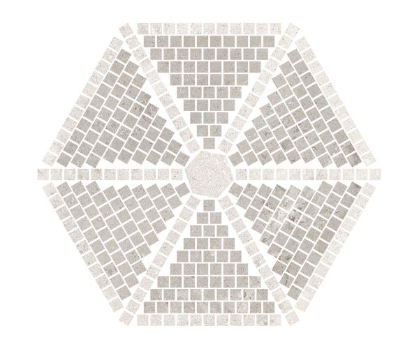 Mozaika Ascot Signature Stone Mosaico Star Grey 36,4x32 Nat. Rett. - šedá
