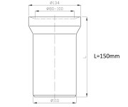 Bruckner Přímý Kus Dopojení K Wc, Délka 150mm, 110mm
