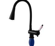 Umyvadlová/dřezová baterie s flexibilním ramínkem bez výpusti LABE Černá - matná 1/2" L508.5/13CMAT