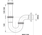 Bruckner Umyvadlový Sifon 5/4", Dn32, Chrom