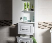 Aqualine Favolo Vysoká Skříňka Košem 40x184x31cm, Bílá Mat