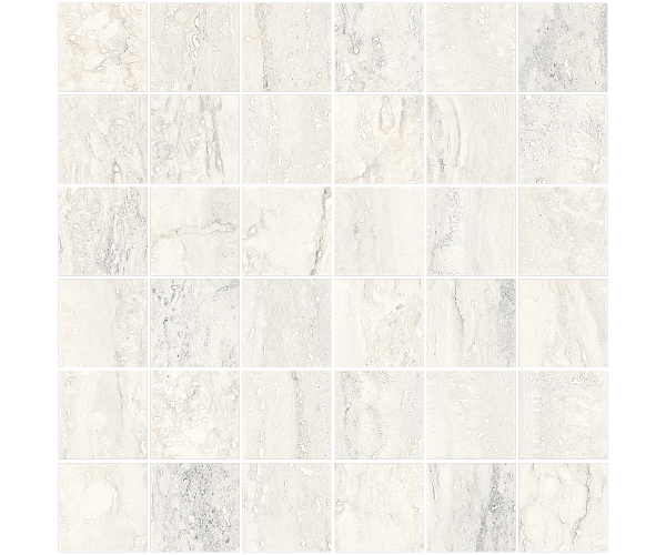 Mozaika jako travertin Sant Agostino Invictus Mosaico White 30x30 Nat. - bílá
