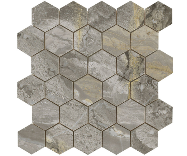 Dlažba jako mramor Cifre Luxury Hexagon Nature 26x27 Luc. - šedá