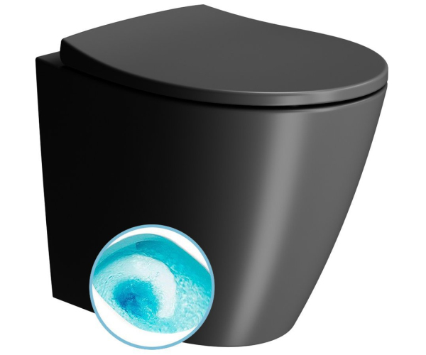 Gsi Modo Wc Mísa Stojící, Swirlflush, 37x52cm, Spodní/zadní Odpad, černá Dual-mat