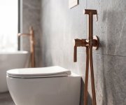 Sapho Iconic Podomítková Bidetová Baterie Se Stop Sprškou, Kulatá, Měď Mat