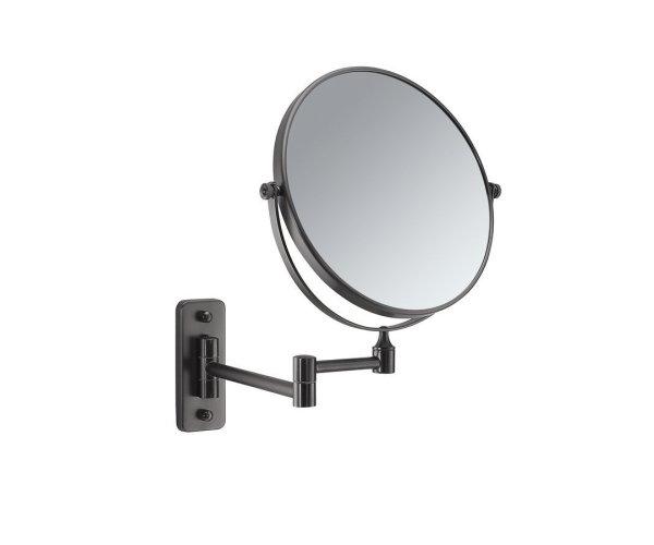 Gedy Gaia Kosmetické Zrcátko Závěsné, ø 180mm, Oboustranné, Gun Metal