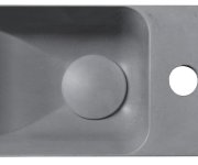 Sapho Piccolino Betonové Umývátko 30,8x17cm, Baterie Vpravo, šedá Mat