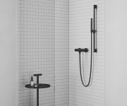 Tyč s posuvným držákem sprchy, 70 cm - 974.20BLM Sprchová tyč s držákem, černá matná X07P679