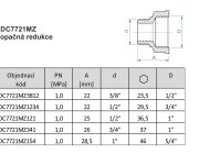 Opačná Redukce 3/8"x 1/2" -  Mosaz DC7721MZ3812