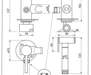 Porta Romana, Bidetová Podomítková Baterie Se Sprškou, Plastová Hadice 120cm, černá Mat PTRB01814