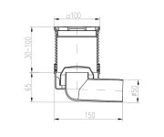 413-pv Boční D50, Nerezová Mřížka 100x100mm 04880-PVB50N1