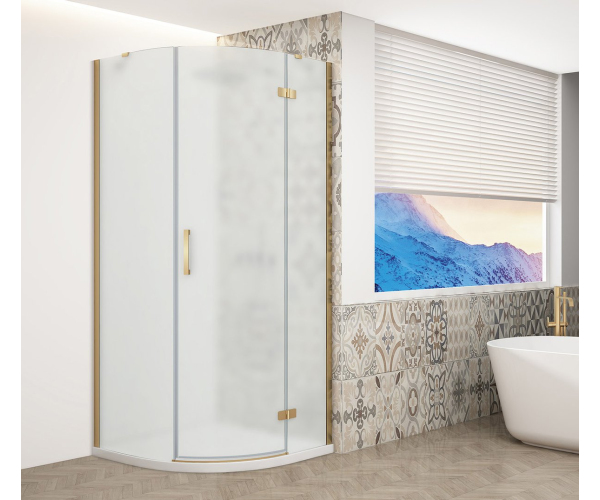 Gelco Trinity Gold Matt čtvrtkruhový Sprchový Kout 900x900mm, Matné Sklo, Pravé