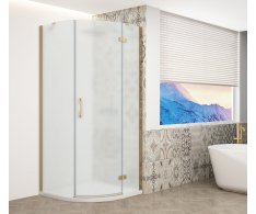 Gelco Trinity Gold Matt čtvrtkruhový Sprchový Kout 900x900mm, Matné Sklo, Pravé